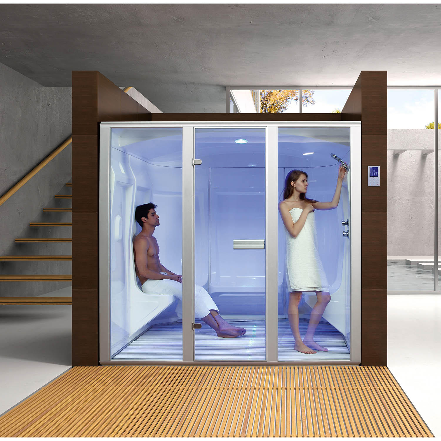 5 person residential built in wet steam sauna room WS-206ST(P5)