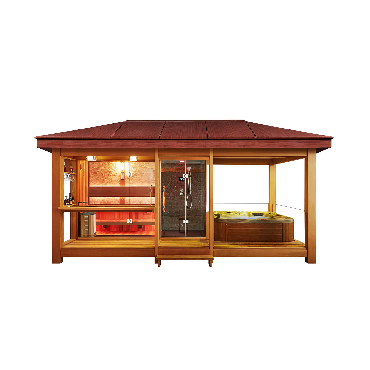 modern gazebo outdoor wooden sauna room WS-LT07