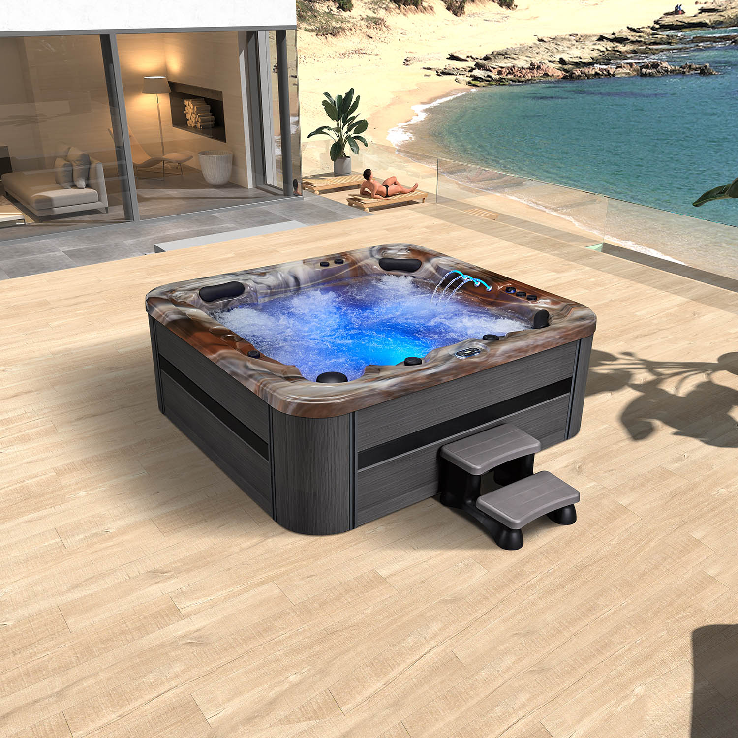 5 person luxury spa pool heating system spa tub WS-592H